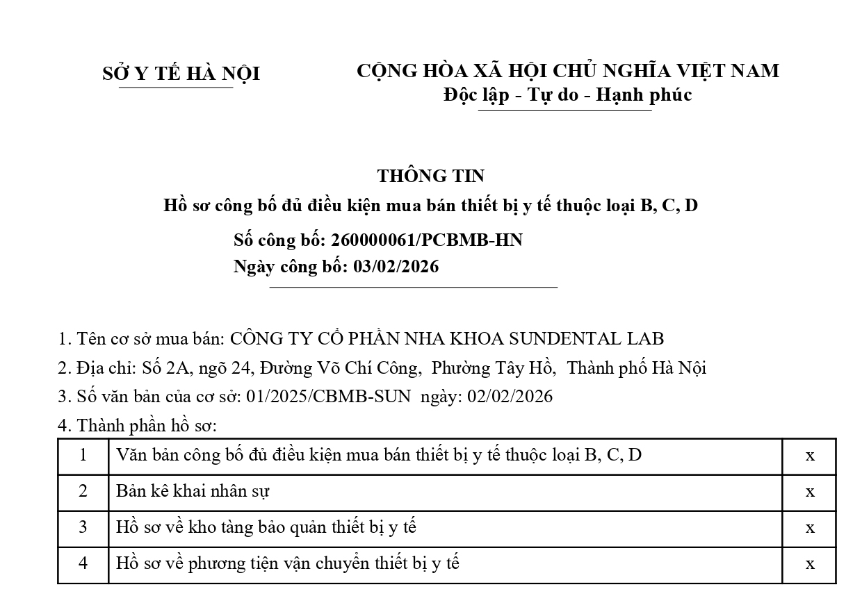 Công bố đủ điều kiện mua bán